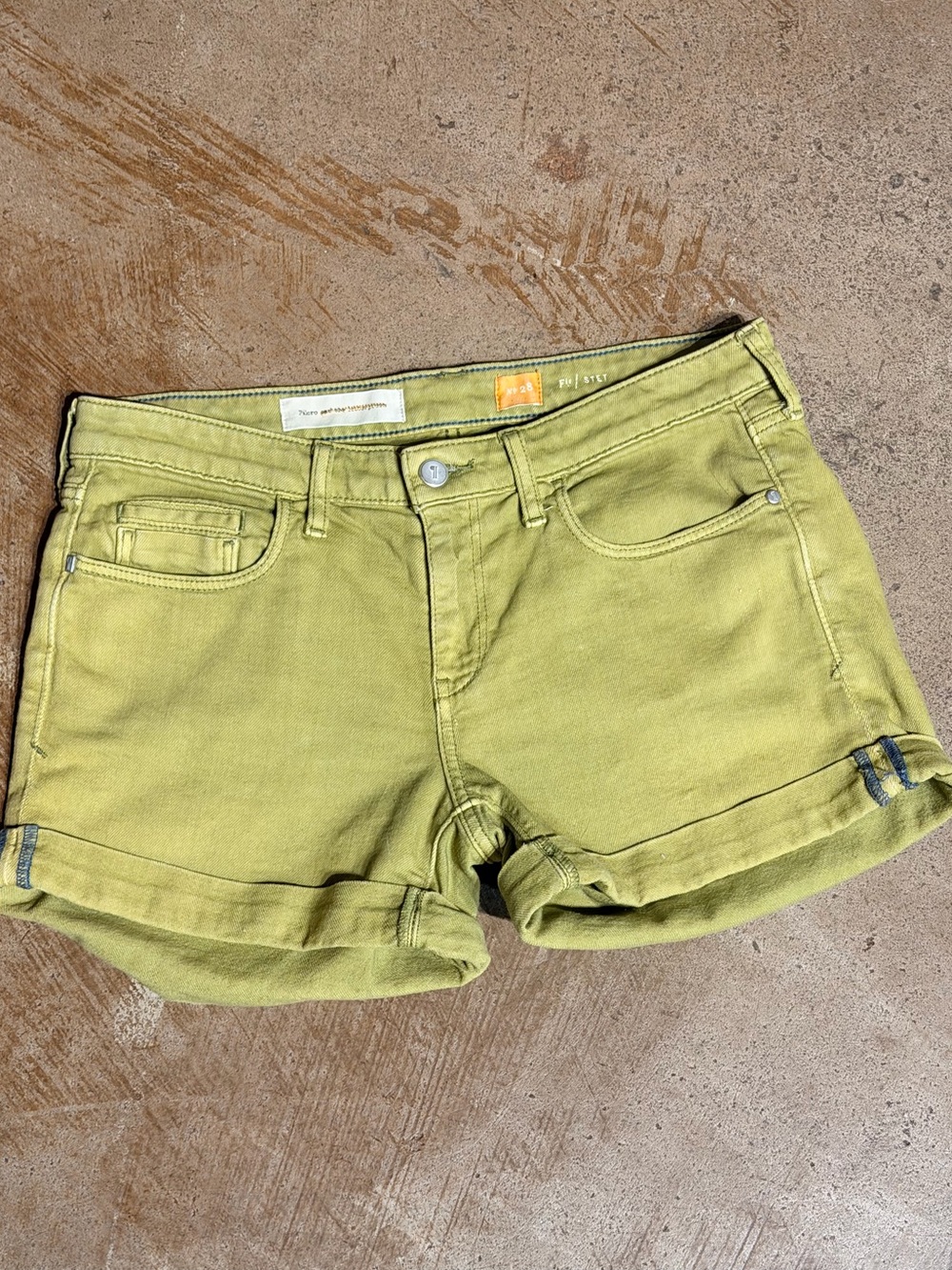 Anthropologie Pilcro and the Letterpress Olive Cuffed Jean Shorts